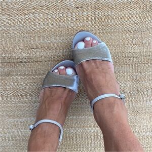 Sexy Free People Brand New Lola Cruz Velvel and Satin Platforms Sandals 7 ♥️